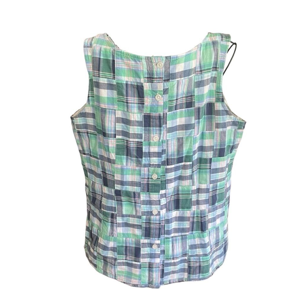 Talbots Patchwork Button Back Tank Top Womens Med… - image 5